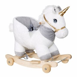Koń Na Biegunach Jednorożec Jeździk 2w1 Bujak Dla Malucha Biały LEAN Toys