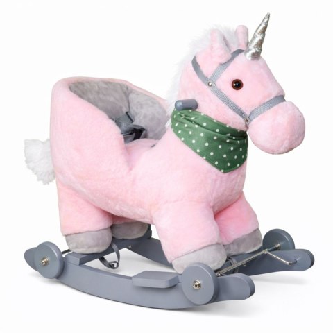 Koń Na Biegunach Jednorożec Jeździk 2w1 Bujak Dla Malucha Różowy LEAN Toys