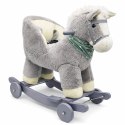Koń Na Biegunach Jeździk 2w1 Bujak Osiołek Dla Malucha Jasnoszary LEAN Toys