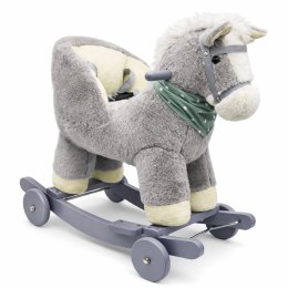 Koń Na Biegunach Jeździk 2w1 Bujak Osiołek Dla Malucha Jasnoszary LEAN Toys