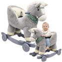 Koń Na Biegunach Jeździk 2w1 Bujak Osiołek Dla Malucha Jasnoszary LEAN Toys