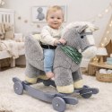 Koń Na Biegunach Jeździk 2w1 Bujak Osiołek Dla Malucha Jasnoszary LEAN Toys