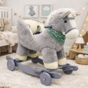 Koń Na Biegunach Jeździk 2w1 Bujak Osiołek Dla Malucha Jasnoszary LEAN Toys