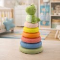 Miękka Piramida Sensoryczna Dinozaur Gumowa EKO Kolorowa LEAN Toys