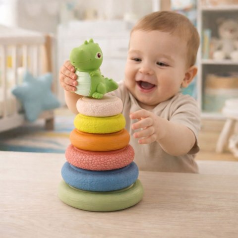 Miękka Piramida Sensoryczna Dinozaur Gumowa EKO Kolorowa LEAN Toys