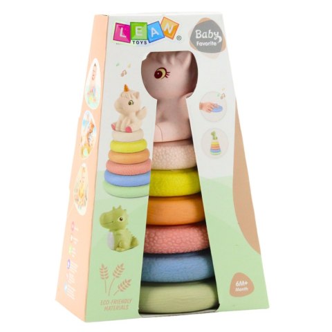 Miękka Piramida Sensoryczna Jednorożec Gumowa EKO Kolorowa LEAN Toys