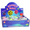 Piłka Do Odbijania Na Gumce Sensoryczna Z Wgłębieniami Kolorowa 6 cm LEAN TOYS