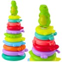 Piramida Edukacyjna Układanka Figurka Dinozaur Naklejki 12 Poziomów LEAN Toys