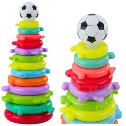 Piramida Edukacyjna Układanka Piłka Naklejki 13 Poziomów Kolorowa LEAN Toys