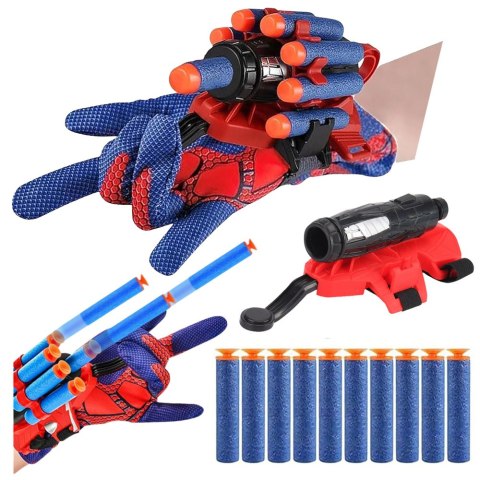 Rękawica Z Wyrzutnią Na Strzałki Piankowe Spider Dla Dzieci 10szt. LEAN TOYS