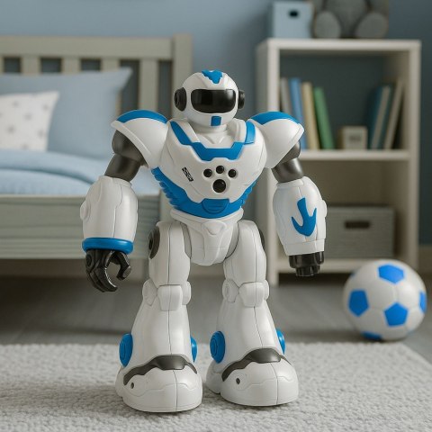 Robot Interaktywny Zdalnie Sterowany RC 16 Funkcji Światła Dźwięki Niebieski LEAN Toys