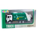 Śmieciarka Dla Dzieci Metalowa Kabina Kosz Światła Dźwięki Zielona LEAN Toys