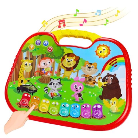 Tablica Edukacyjna Interaktywna Świat Zwierząt Instrumenty Pianinko LEAN Toys