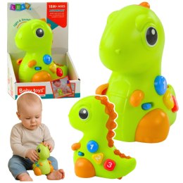 Zabawka Interaktywna Dla Malucha Dinozaur Na Kółkach Światła Dźwięki LEAN Toys