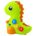 Zabawka Interaktywna Dla Malucha Dinozaur Na Kółkach Światła Dźwięki LEAN Toys