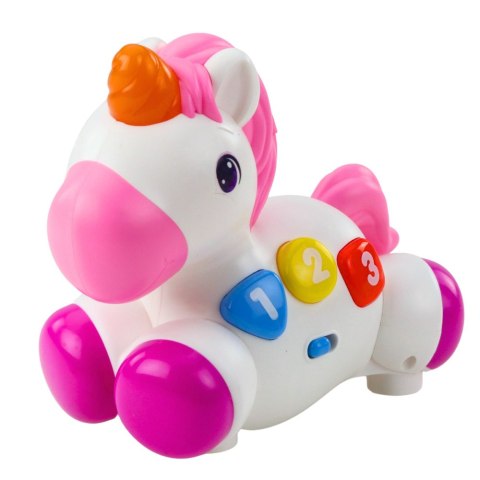 Zabawka Interaktywna Dla Malucha Jednorożec Na Kółkach Światła Dźwięki LEAN Toys