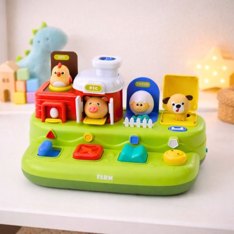 Zabawka Interaktywna Edukacyjna Dla Malucha Wyskakujące Zwierzęta Farma LEAN Toys