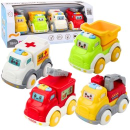 Zestaw Autka Miejskie Dla Malucha Napęd Ruchome Elementy Światła Dźwięki LEAN Toys