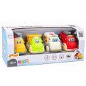 Zestaw Autka Miejskie Dla Malucha Napęd Ruchome Elementy Światła Dźwięki LEAN Toys
