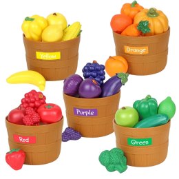 Zestaw Edukacyjny Sortowanie Warzyw I Owoców Do Krojenia 34 el. LEAN Toys