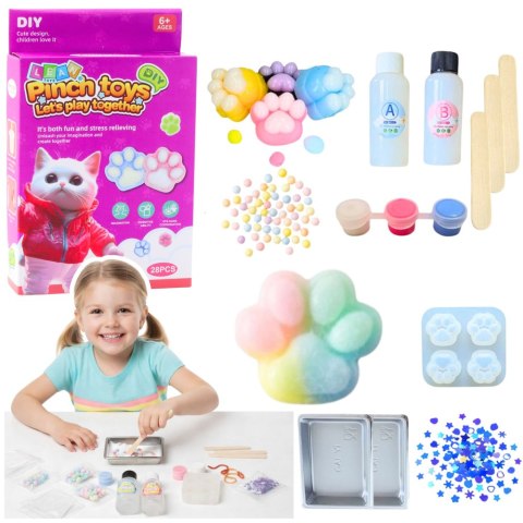 Zestaw Kreatywny DIY Do Tworzenia Gniotków Gniotek Kocia Łapka LEAN Toys
