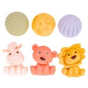 Zestaw Miękkie Klocki Sensoryczne Edukacyjne EKO Guma Zwierzęta 18 el. LEAN Toys