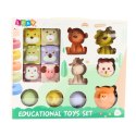 Zestaw Miękkie Klocki Sensoryczne Edukacyjne EKO Guma Zwierzęta 18 el. LEAN Toys