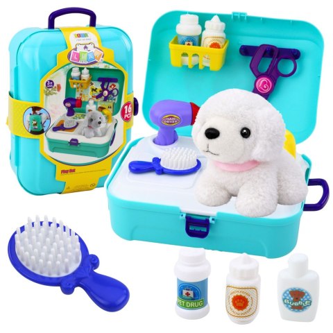 Zestaw Piękności Salon Kosmetyczny Dla Zwierząt Walizka Plecak 16 el. LEAN Toys