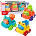 Zestaw Pojazdy Budowlane Ze Zwierzętami Dla Malucha Kolorowe 3 szt. LEAN Toys