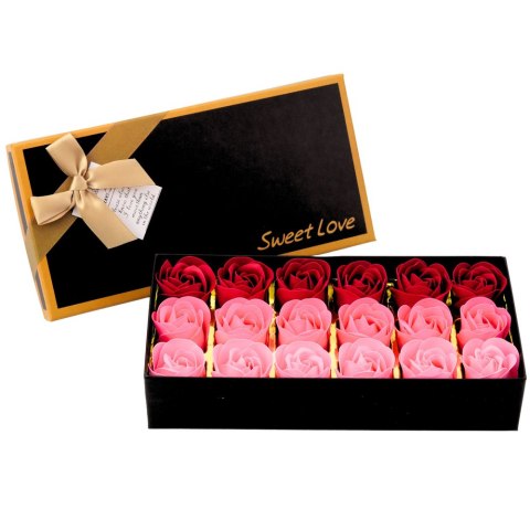 Flower Box Wieczne Pachnące Róże Kwiaty w Pudełku Różowe Czerwone 18 szt. LEAN