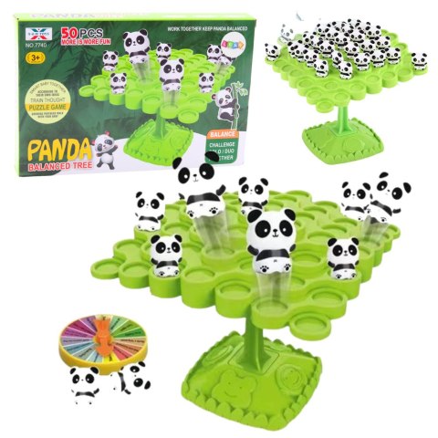 Gra Zręcznościowa Balansujące Skaczące Pandy Drzewo 50el LEAN Toys