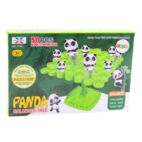 Gra Zręcznościowa Balansujące Skaczące Pandy Drzewo 50el LEAN Toys