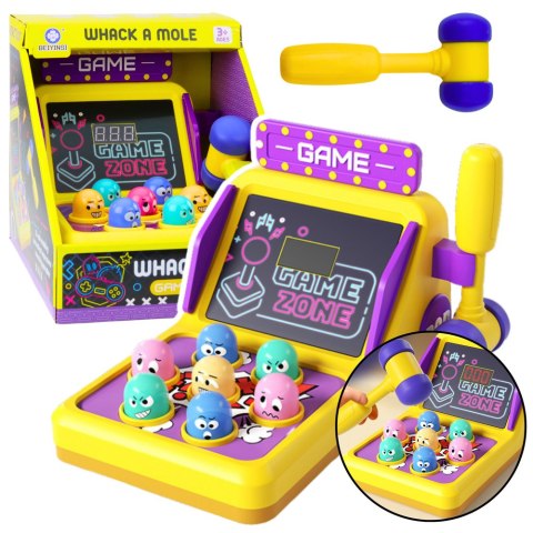 Gra Zręcznościowa Whack A Mole Automat Z Młotkiem Światła Dźwięki LEAN Toys
