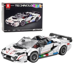 Klocki Konstrukcyjne Samochód Sportowy Kabriolet SVJ Biały 348 el. LEAN Toys