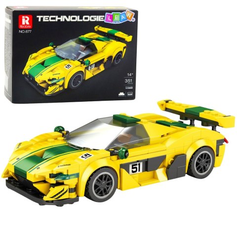 Klocki Konstrukcyjne Samochód Wyścigowy P1 GTR Żółty 351 el. LEAN Toys