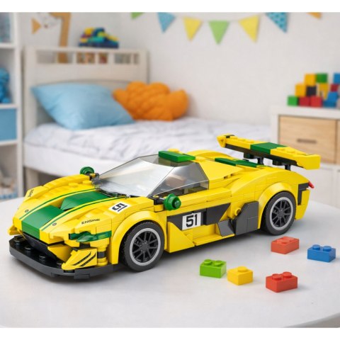 Klocki Konstrukcyjne Samochód Wyścigowy P1 GTR Żółty 351 el. LEAN Toys