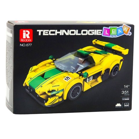 Klocki Konstrukcyjne Samochód Wyścigowy P1 GTR Żółty 351 el. LEAN Toys
