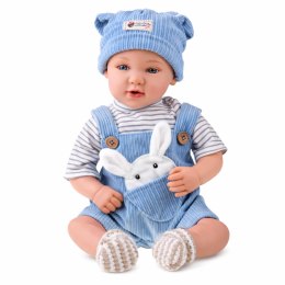 Lalka Bobas W Niebieskim Ubranku Króliczek Akcesoria Dźwięki 39 cm LEAN Toys