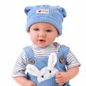 Lalka Bobas W Niebieskim Ubranku Króliczek Akcesoria Dźwięki 39 cm LEAN Toys