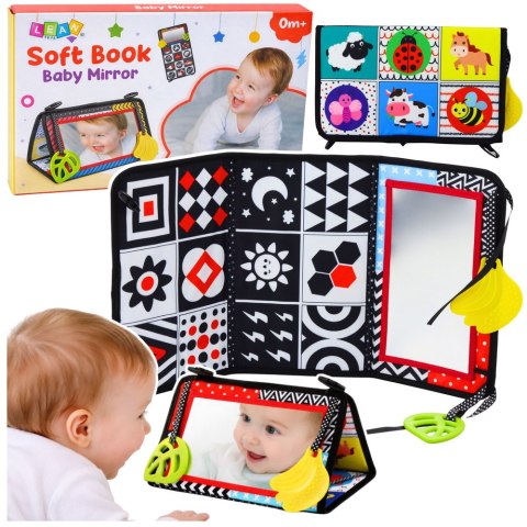 Mata Edukacyjna Sensoryczna Kontrastowa Z Lusterkiem Dla Niemowląt LEAN Toys