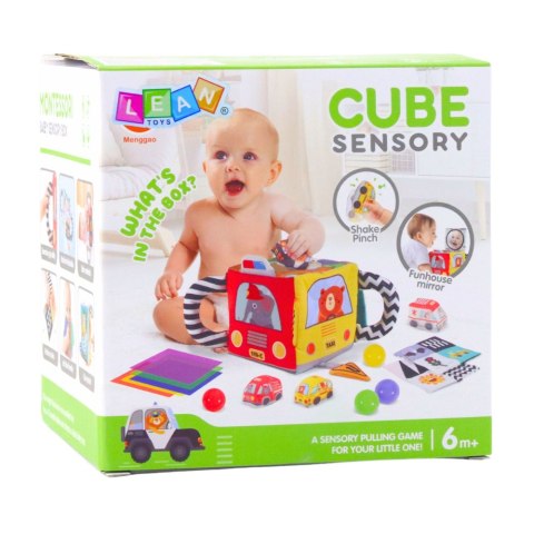Miękka Kostka Sensoryczna z Lusterkiem Autka Znaki Drogowe Dla Malucha LEAN Toys