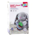 Miękki Pluszowy Króliczek Pozytywka Przytulanka Maskotka Beżowy LEAN Toys