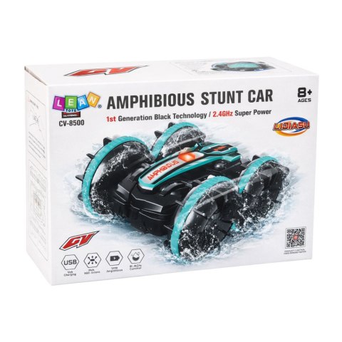 Samochód Kaskaderski Zdalnie Sterowany RC Pływający Turkusowy 4x4 LEAN Toys