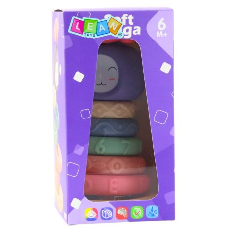 Wieża z Miękkich Klocków Piramida Sensoryczna Kolorowa 8 el. LEAN Toys
