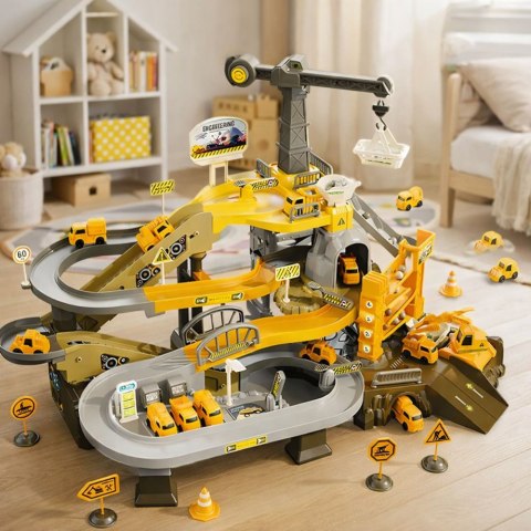 Zestaw Interaktywny Parking Górniczy Tor Pojazdów Budowlanych Kopalnia LEAN Toys