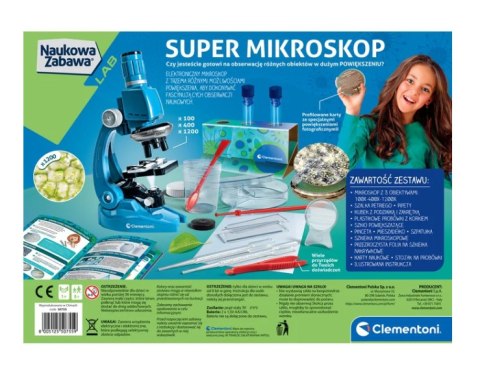 Zestaw Naukowa Zabawa Super Mikroskop Język Polski Clementoni 50755 Clementoni