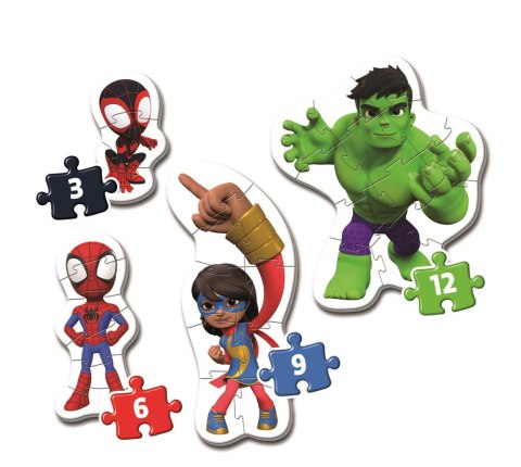Moje Pierwsze Puzzle 3-6-9-12 SPIDEY I PRZYJACIELE Clementoni 20836 Clementoni