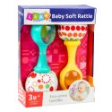 Zestaw Grzechotki Z Miękką Piłeczką Wzorki Żółta Zielona 2szt LEAN Toys