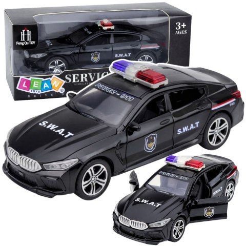 Auto Jednostki Specjalnej SWAT Otwierane Drzwi Napęd Światła Dźwięki Czarny LEAN Toys