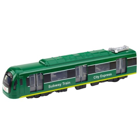 Metro Pociąg City Express Otwierane Drzwi Światła Dźwięki Zielony LEAN Toys
